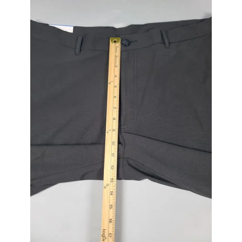 Callaway comfort waistband flat front pant Size 38w 30L black heather golf